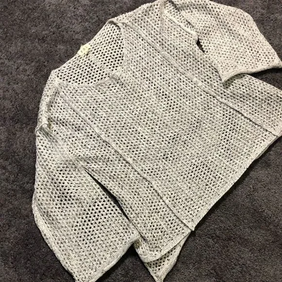 POL Open Mesh Crochet Sweater BLK/lightGrey - Picture 6 of 6